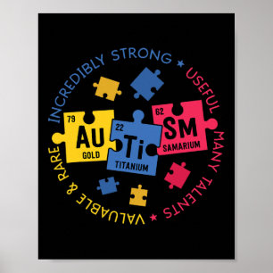Póster Conciencia sobre el autismo Maestra de ciencia del