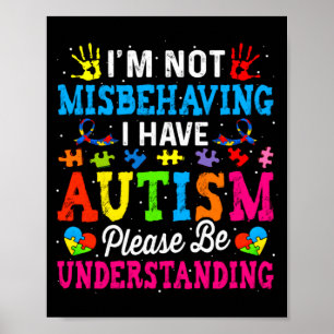 Póster Conciencia sobre el Autismo No me estoy portando m