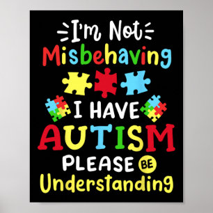 Póster Conciencia sobre el Autismo No me estoy portando m