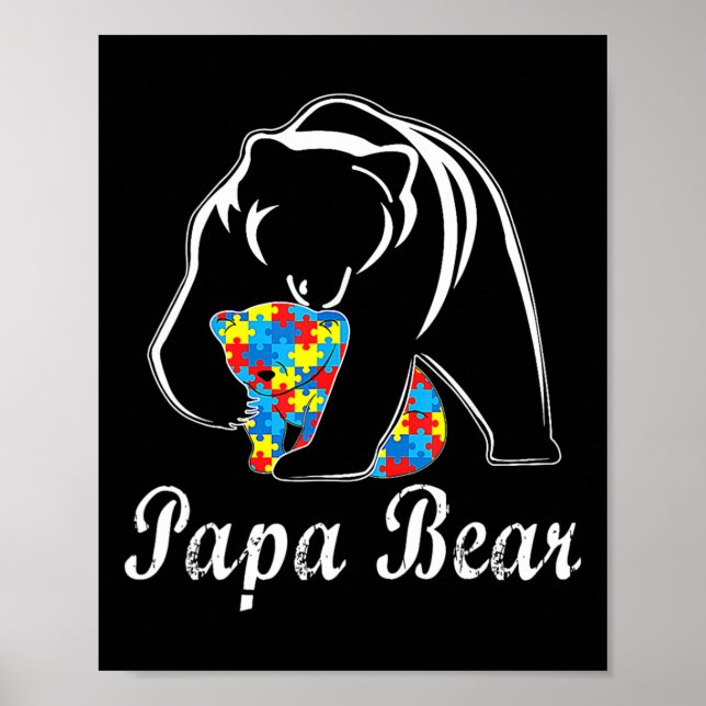 Póster Conciencia sobre el autismo Papa apoya a adultos a (Frente)