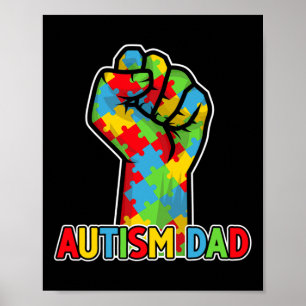 Póster Conciencia sobre el autismo papá padre aceptación