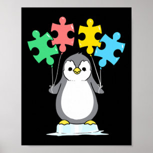 Póster Conciencia sobre el autismo pingüino