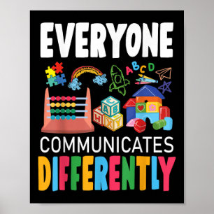 Póster Conciencia sobre el autismo que todos comunican de