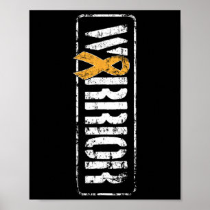 Póster Conciencia sobre el cáncer - Cinta guerrera milita