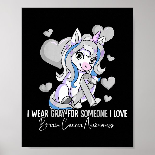 Póster Conciencia sobre el cáncer de cerebro (Frente)