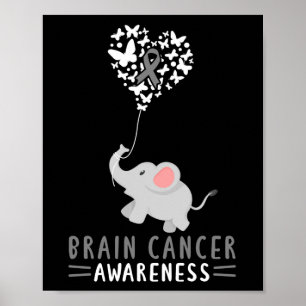 Póster Conciencia sobre el cáncer de cerebro Elefante Tu
