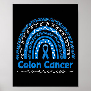 Póster Conciencia sobre el cáncer de colon azul del arcoi