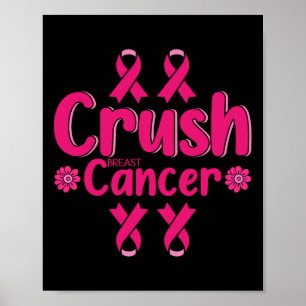 Póster Conciencia sobre el cáncer de mama Bling Cinta ros