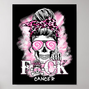 Póster Conciencia sobre el cáncer de mama Calavera Ck Ck