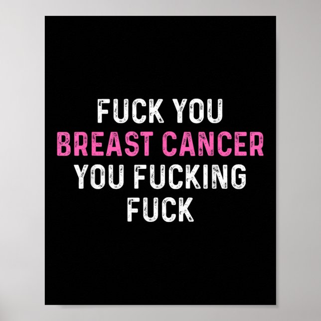 Póster Conciencia sobre el cáncer de mama divertida (Frente)