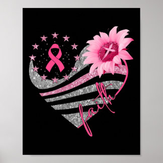 Póster Conciencia sobre el cáncer de mama Flower Flower F