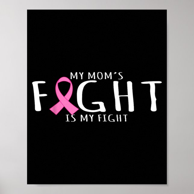Póster Conciencia sobre el cáncer de mama - la lucha de m (Frente)