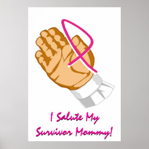 Póster Conciencia sobre el cáncer de mama que saludo