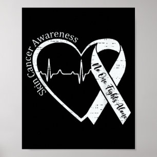 Póster Conciencia sobre el cáncer de piel Corazón Concien