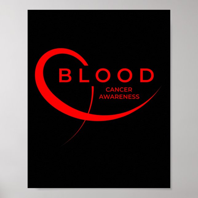 Póster Conciencia sobre el cáncer de sangre Cinta roja 3 (Frente)