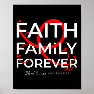 Póster Conciencia sobre el cáncer de sangre Familia de Fe