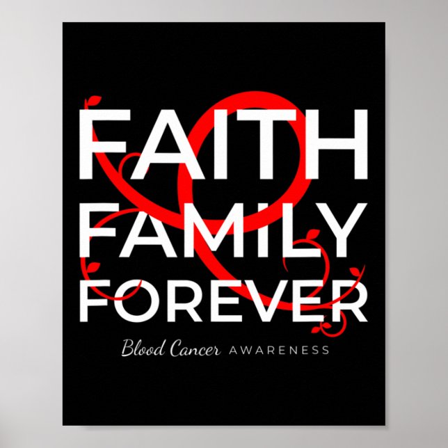 Póster Conciencia sobre el cáncer de sangre Familia de Fe (Frente)