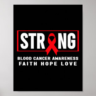 Póster Conciencia sobre el cáncer de sangre - Fuerte cont