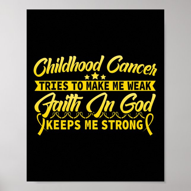 Póster Conciencia sobre el cáncer infantil Tee God me man (Frente)