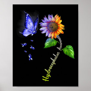 Póster Conciencia sobre el hidrocefalia de girasol