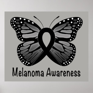 Póster Conciencia sobre el melanoma: mariposa