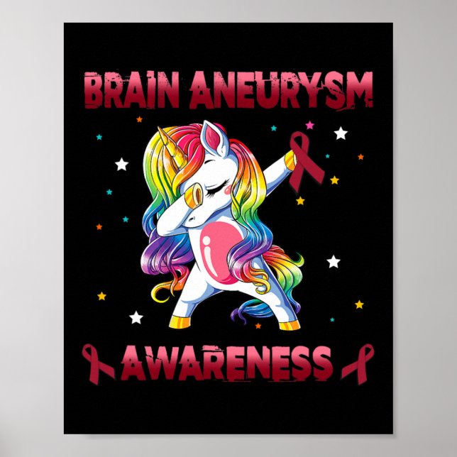 Póster Conciencia sobre el neuralismo Unicorn Dabbing Bur (Frente)