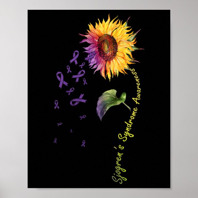 Póster Conciencia sobre el síndrome de Sjogren Girasol (Frente)