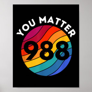 Póster Conciencia sobre el suicidio - 988 Camisas - Preve