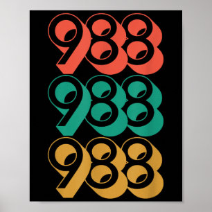 Póster Conciencia sobre el suicidio - 988 Camisas - Preve