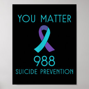 Póster Conciencia sobre el suicidio - 988 Camisas - Preve