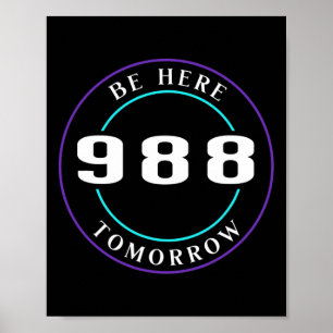 Póster Conciencia sobre el suicidio 988 - Prevención del