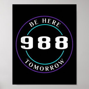 Póster Conciencia sobre el suicidio 988 - Prevención del 