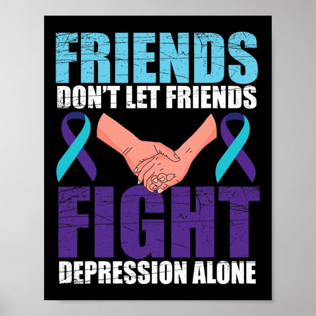 Póster Conciencia sobre el suicidio de un amigo Salud men (Frente)