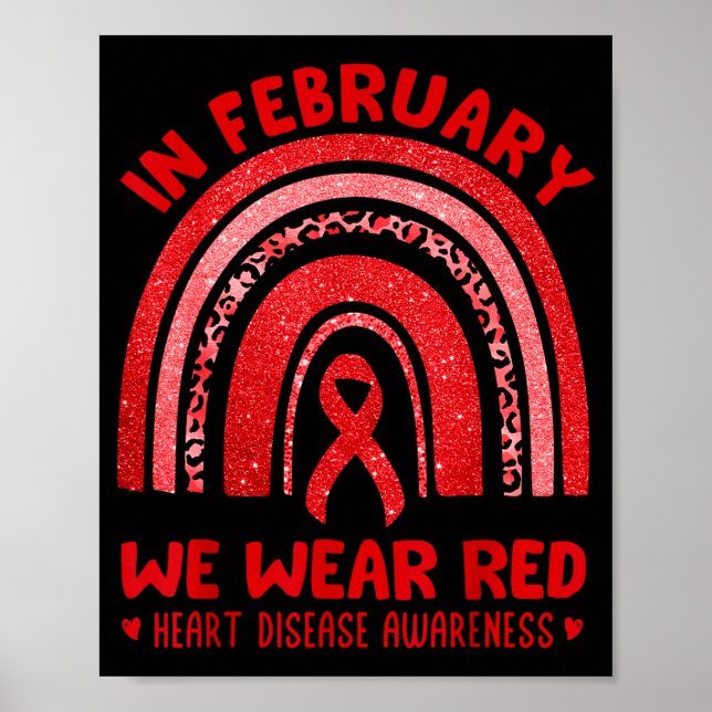 Póster Conciencia sobre Enfermedades del Corazón Arcoíris (Frente)