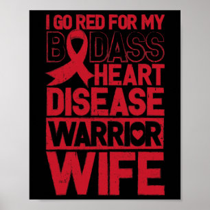 Póster Conciencia sobre enfermedades del corazón rojo Mal