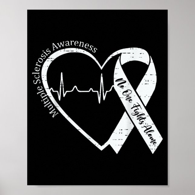 Póster Conciencia sobre Esclerosis Múltiple Corazón de Co (Frente)