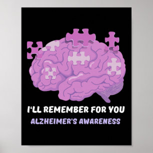 Póster Conciencia sobre Heimerheimer Mes púrpura como lo 