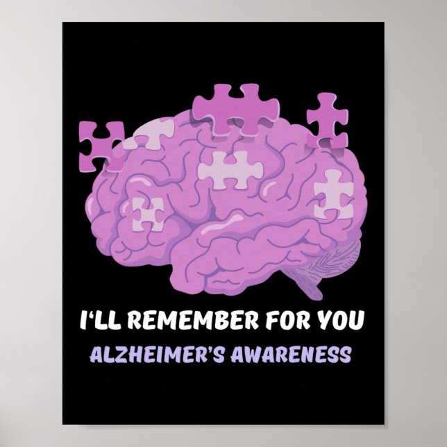 Póster Conciencia sobre Heimerheimer Mes púrpura como lo  (Frente)