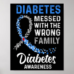 Póster Conciencia sobre la diabetes con la familia equivo