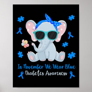 Póster Conciencia sobre la diabetes En Noviembre Usamos N
