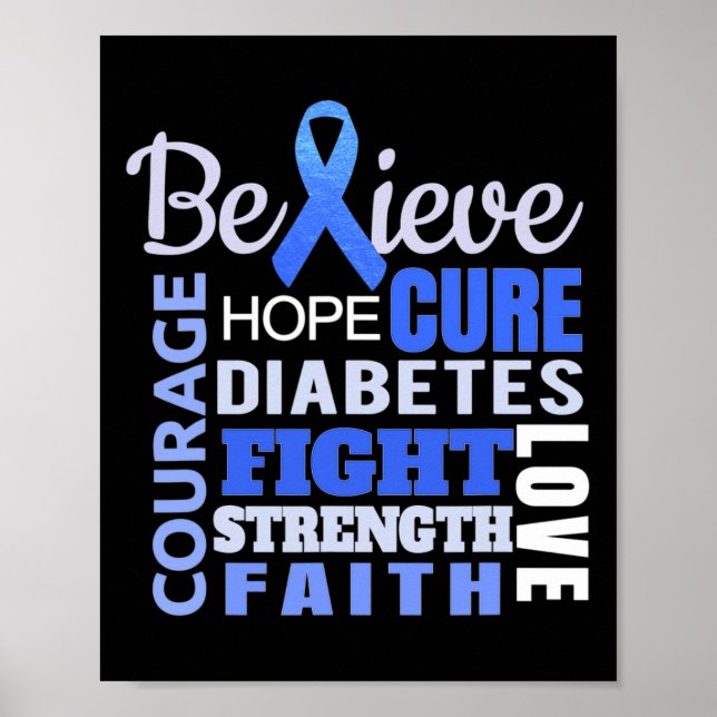 Póster Conciencia sobre la diabetes Palabra de la banda a (Frente)