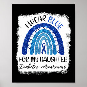 Póster Conciencia sobre la diabetes que llevo azul para m
