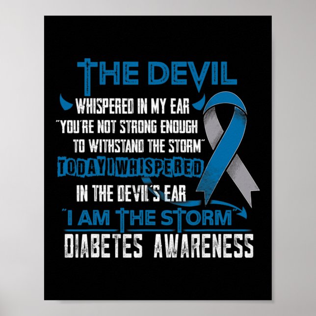 Póster Conciencia sobre la diabetes Soy la tormenta Diabl (Frente)