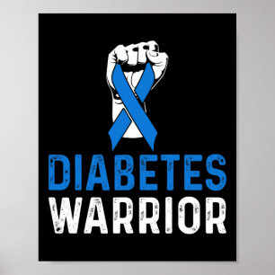 Póster Conciencia sobre la diabetes T1d Guerrero de la di