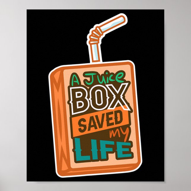 Póster Conciencia sobre la diabetes Una caja de jugo salv (Frente)