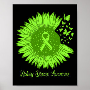 Póster Conciencia sobre la enfermedad renal Sunflower Mom