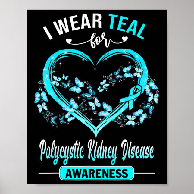 Póster Conciencia sobre la enfermedad renal Uso mariposa  (Frente)