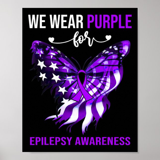 Póster Conciencia sobre la epilepsia 4 de julio Mariposa  (Frente)