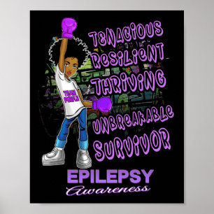 Póster Conciencia sobre la epilepsia Melanin Mujeres negr
