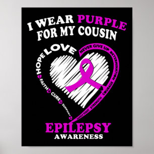 Póster Conciencia sobre la epilepsia - Uso morado para mi